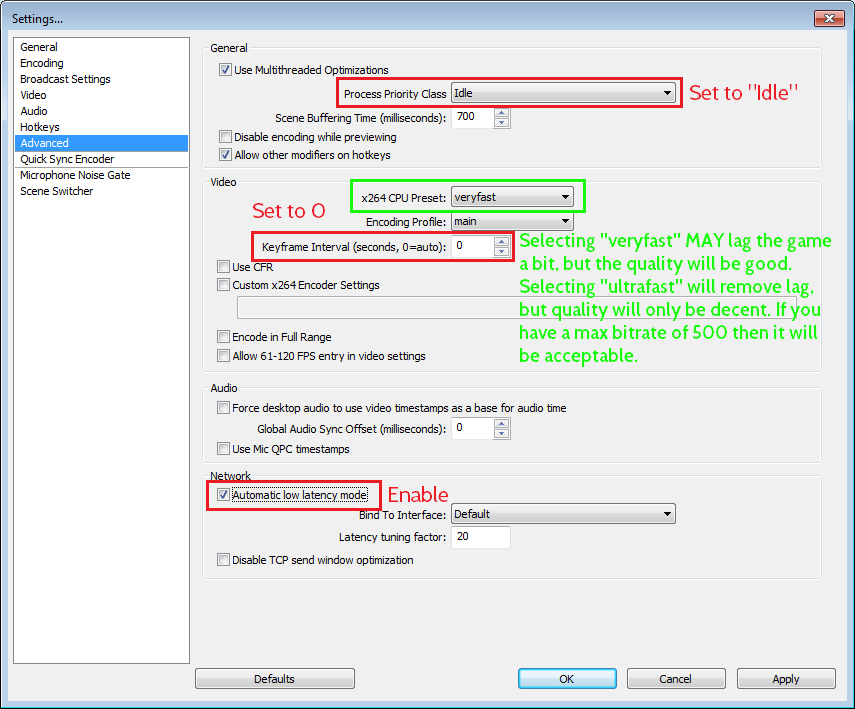 OBS: Advanced Settings