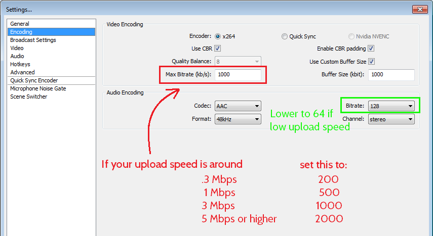 OBS: Encoding Settings