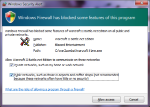 Windows Firewall Prompt